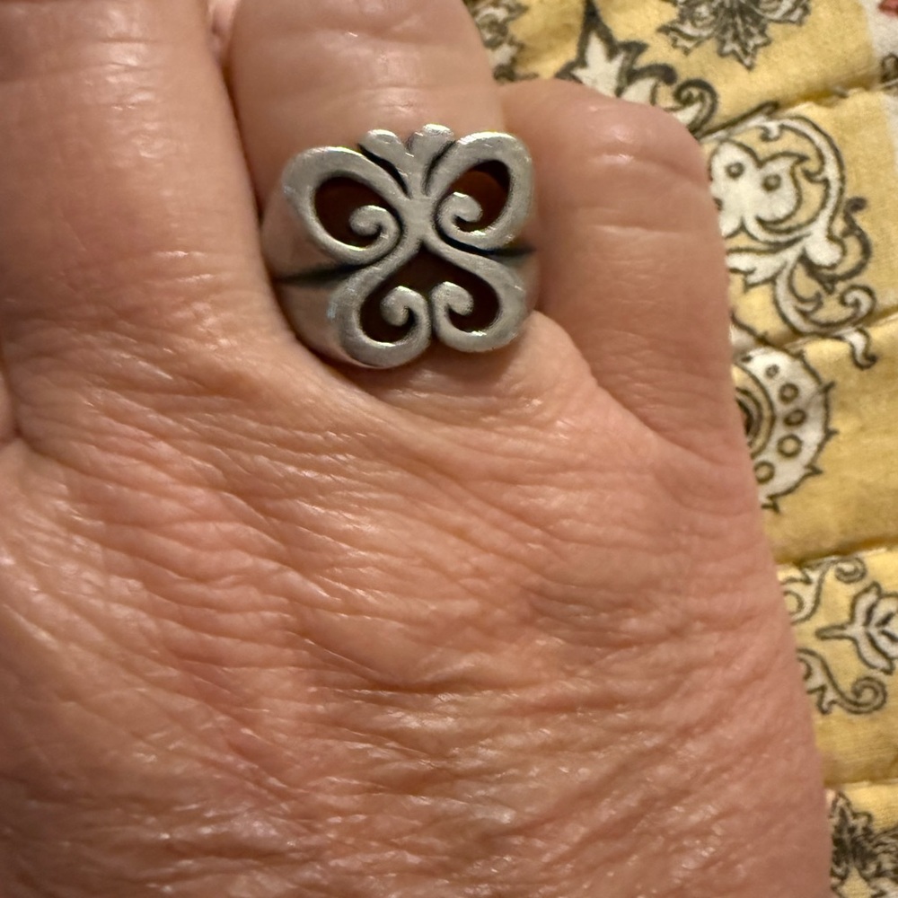 James Avery Silver Statement Ring with Butterfly Design